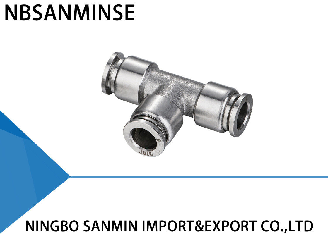 NBSANMINSE SSPUT Connector Pneumatic Anticorrosion Air Compressor Stainless Steel Fittings Food Grade Fitting Union Tee