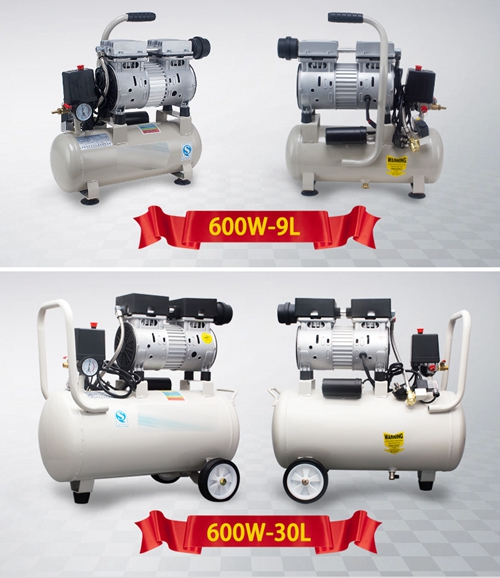 600W - mini alta qualità muta ad alta pressione di applicazione AC220V della casa della lavorazione del legno di progettazione di Oilless del compressore d'aria 30L