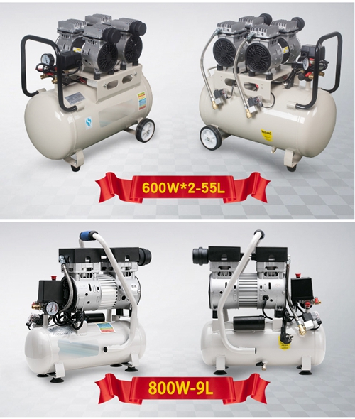600W - mini alta qualità muta ad alta pressione di applicazione AC220V della casa della lavorazione del legno di progettazione di Oilless del compressore d'aria 30L
