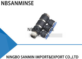 Inserire di plastica dell'aria del banjo del ramo della metropolitana dei montaggi tripli universali del sindacato il connettore rapido Sanmin della parte girevole