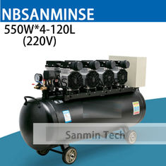 550WX4 - 120 alta qualità muta ad alta pressione Sanmin di applicazione AC220V della casa della lavorazione del legno di progettazione di Oilless del compressore d'aria
