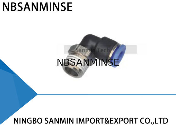 L'inserire pneumatico di plastica delle parti di PLN il montaggio di gomito maschio dell'aria rapidamente collega le componenti Sanmin