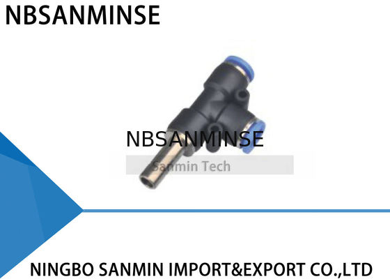 Inserire pneumatico del T di funzionamento del ramo del connettore del tubo flessibile di PDJ l'alta qualità rapida Sanmin dei montaggi dell'aria dell'One Touch