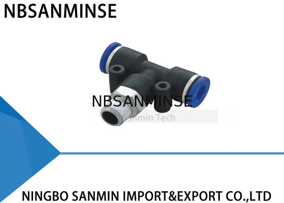 T maschio di plastica del ramo della pinta che misura inserire pneumatico il connettore a macchina Sanmin degli accessori